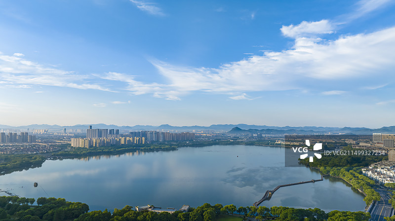 绍兴柯桥瓜渚湖景色图片素材