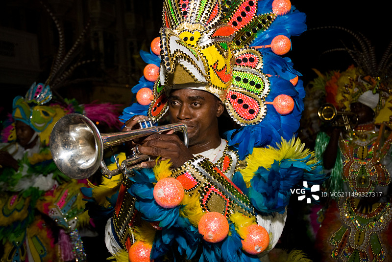 新年狂欢节，新年游行，萨克逊，拿骚，巴哈马图片素材