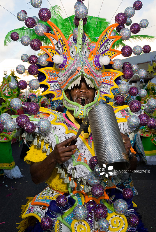 Junkanoo节礼日游行，撒克逊人，拿骚，巴哈马图片素材