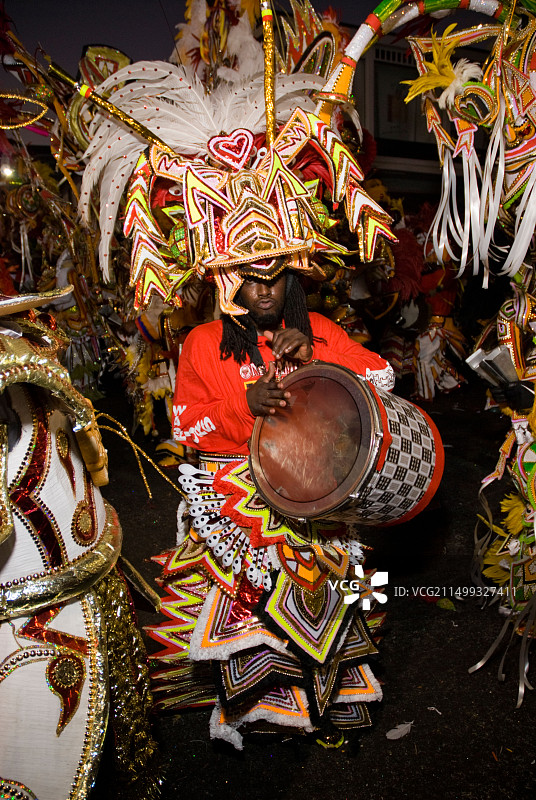 Junkanoo节礼日游行，勇士，拿骚，巴哈马图片素材
