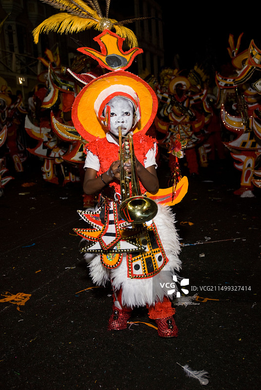 Junkanoo节礼日游行，勇士，拿骚，巴哈马图片素材