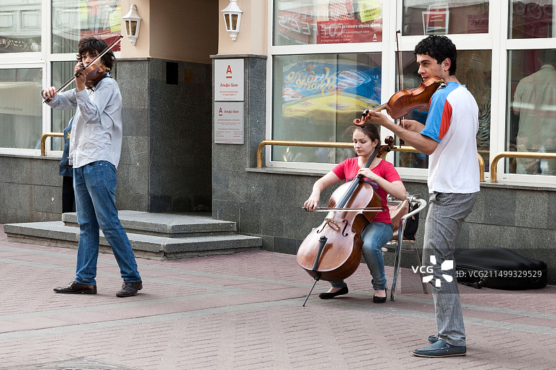 莫斯科阿尔巴特街的音乐家图片素材