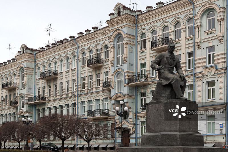 乌克兰基辅音乐家米科拉·李森科纪念碑图片素材