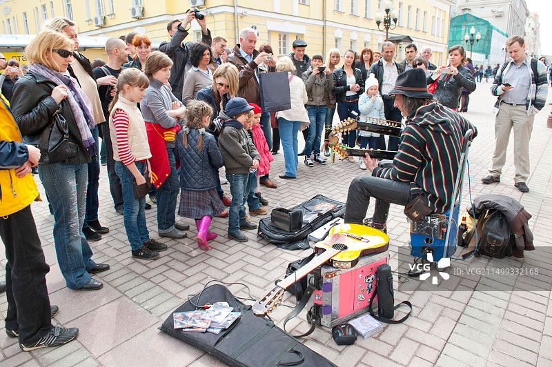 莫斯科街头音乐家 (2012年4月)图片素材