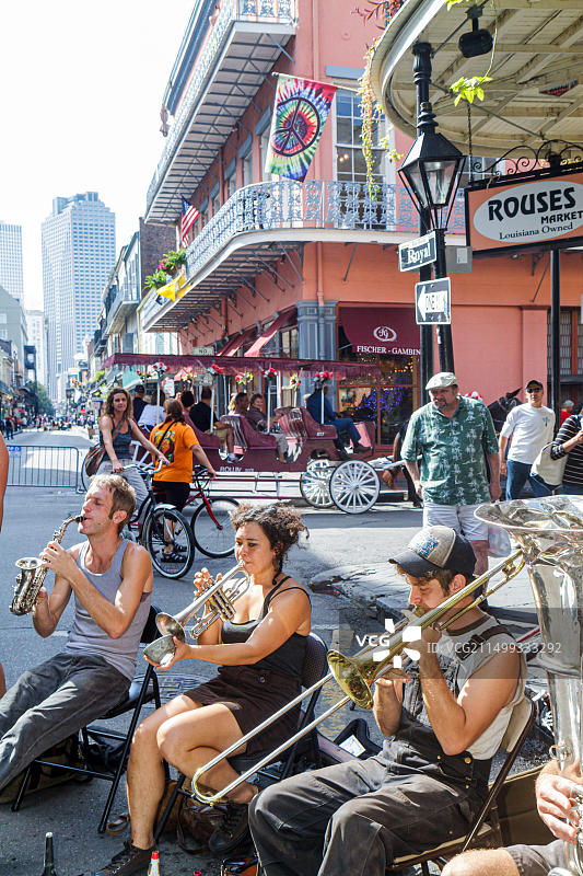 新奥尔良法国区皇家街头音乐表演图片素材