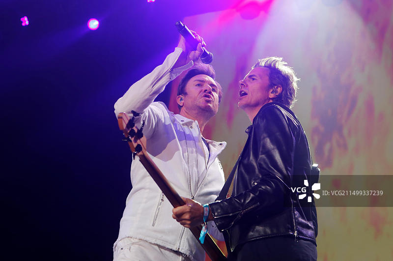 英国流行乐队Duran Duran在西班牙巴塞罗那声纳音乐节上现场表演图片素材