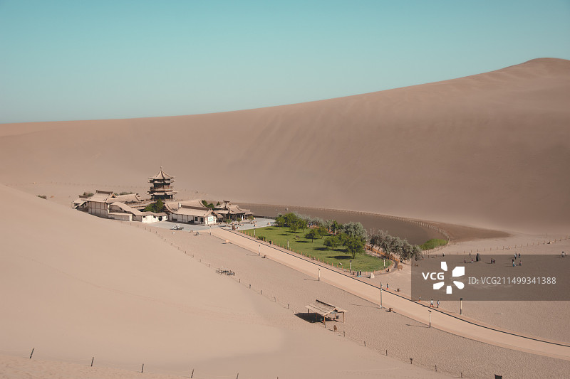 张掖高台县月牙湖景区图片素材