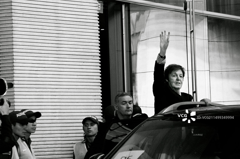 披头士乐队，保罗·麦卡特尼，万豪酒店，新闻发布会，音乐会，问候，名人，音乐家，历史图片素材