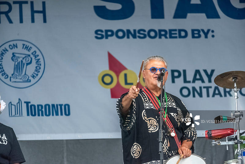 加拿大多伦多：丹forth美食节上的巴西音乐家（2023年8月13日）图片素材