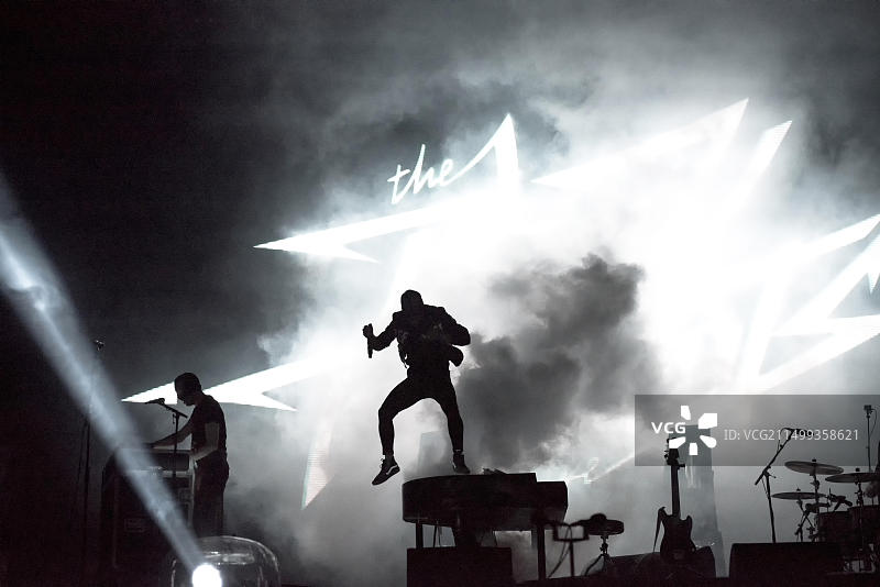 2018年7月21日，罗马尼亚邦提达：意大利电子舞曲朋克摇滚乐队The Bloody Beetroots在Electric Castle音乐节上现场表演图片素材