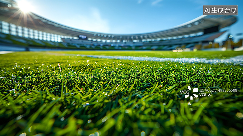 【AI数字艺术】足球场看台和体育场草坪图片素材