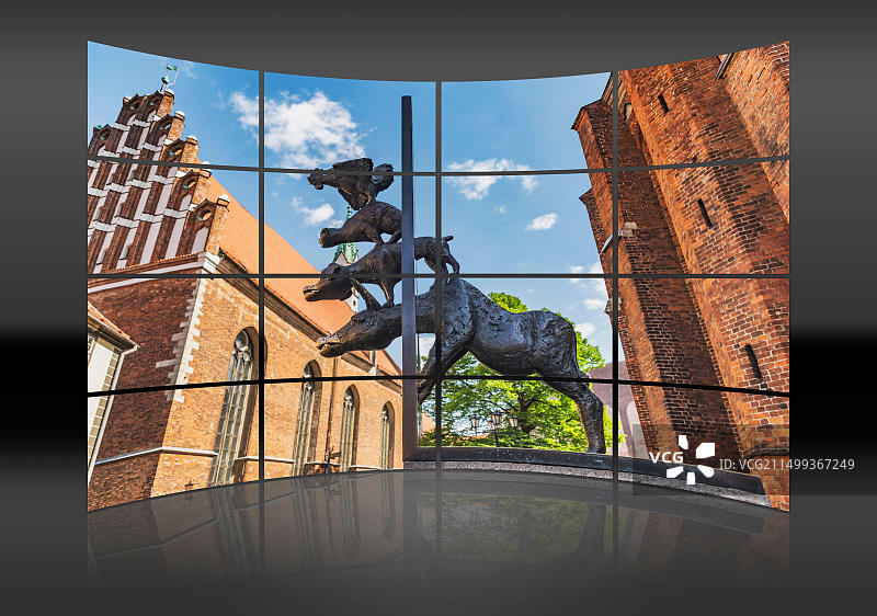 里加不来梅城市音乐家雕塑图片素材