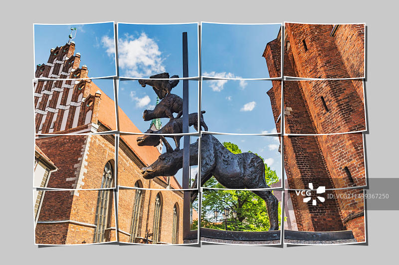 里加不来梅城市音乐家雕塑图片素材