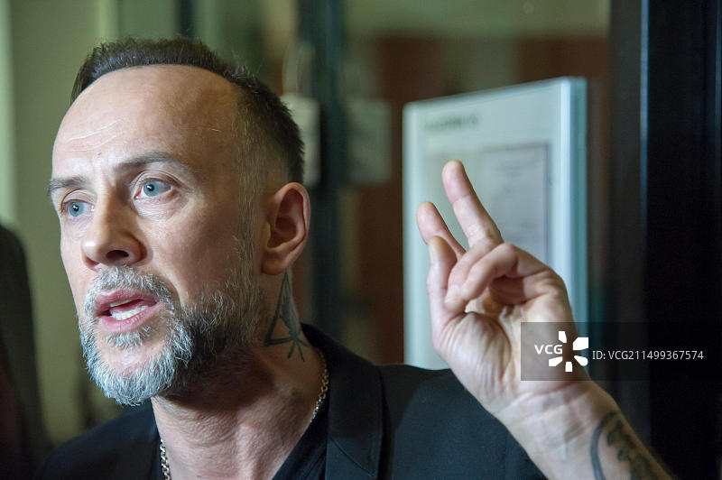 波兰格但斯克，极端金属乐队Behemoth的领袖亚当·内尔加尔·达尔斯基图片素材