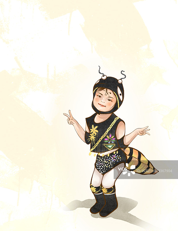 穿演出服的小女孩图片素材