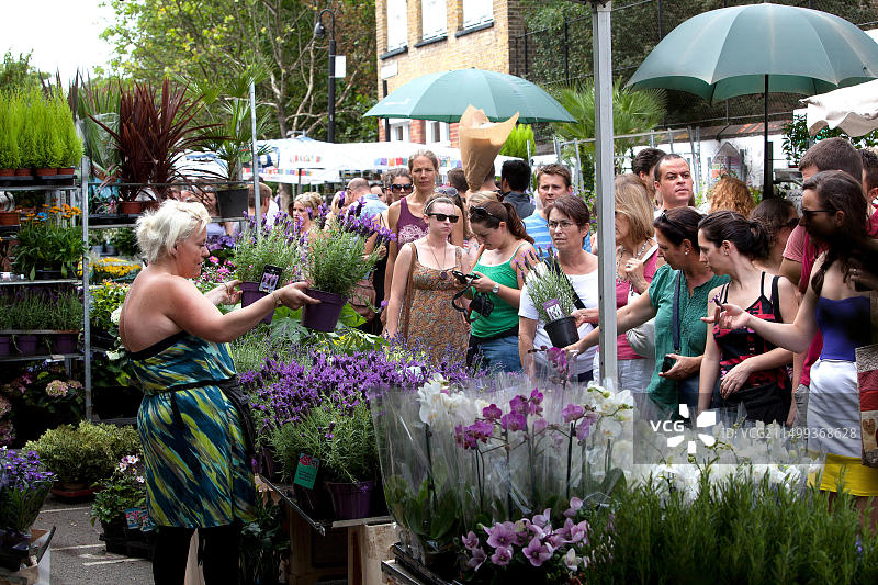 伦敦肖迪奇哥伦比亚路花卉市场图片素材