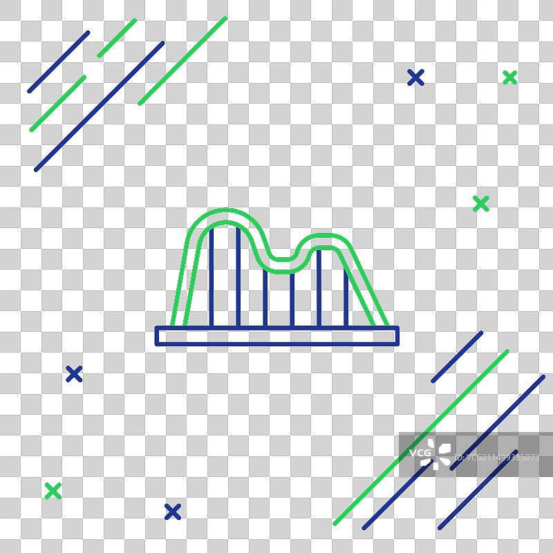 白色背景上的过山车线条图标图片素材