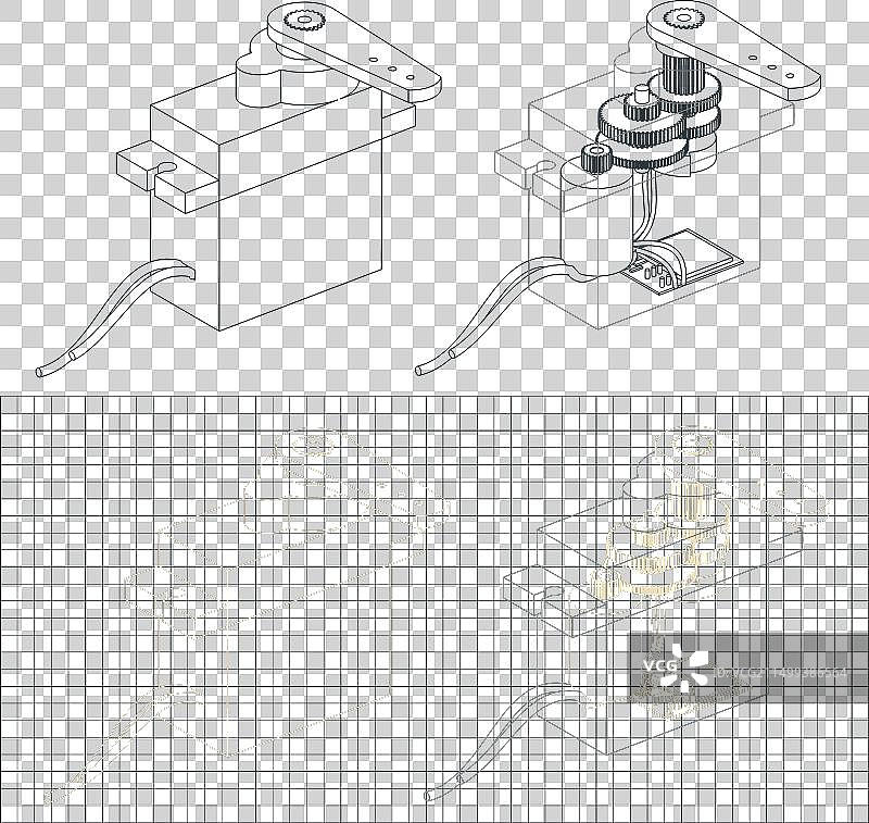 伺服电机蓝图图片素材