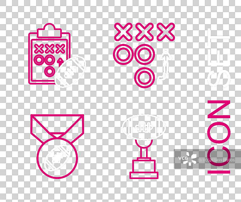 奖杯与美式橄榄球系列图标图片素材