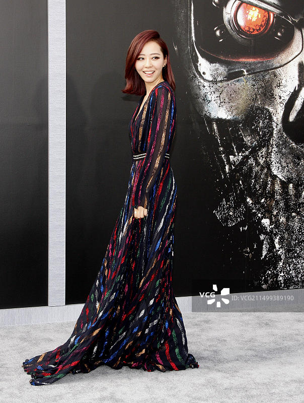 张靓颖出席2015年6月28日《终结者：创世纪》洛杉矶首映礼图片素材