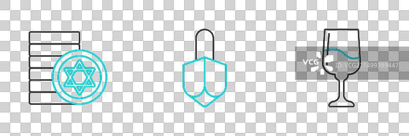 犹太高脚杯硬币和光明节陀螺图片素材