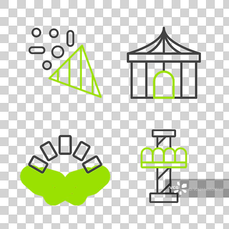 线条集：旋转木马、手持玩具图片素材