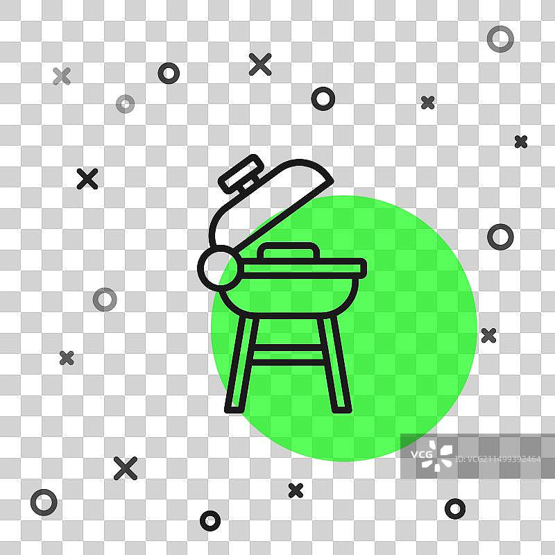 白色背景上的黑色线条烧烤架图标图片素材