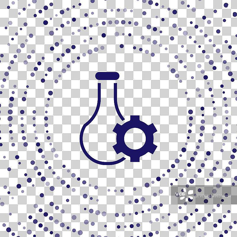 蓝色试管和烧瓶化学实验室测试图片素材