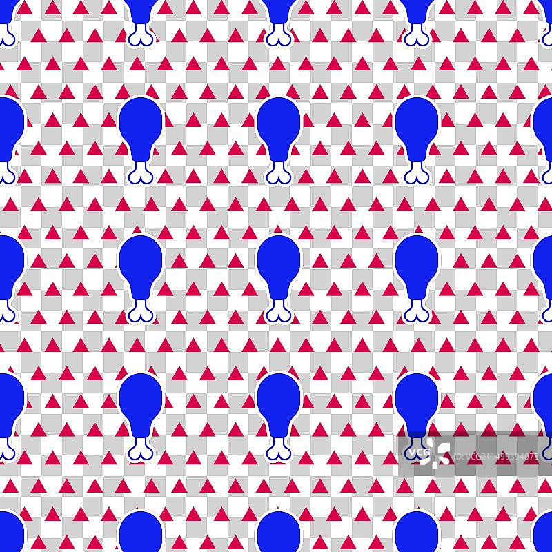 蓝色鸡腿图标无缝图案图片素材