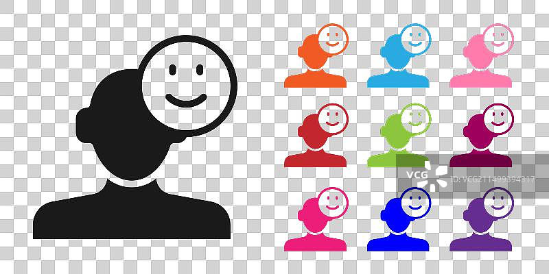 白色背景上的黑色好心情图标图片素材