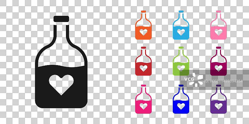 黑色瓶装爱情药水图标图片素材