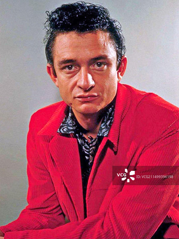 约翰尼·卡什美国乡村音乐家宣传照，约1965年图片素材