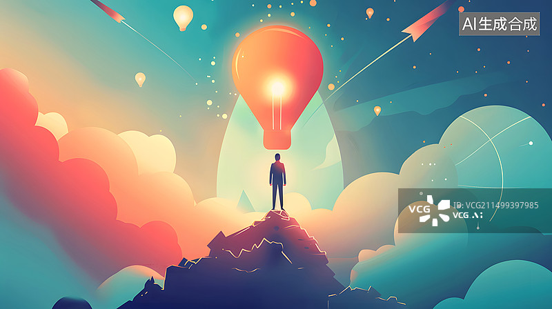 【AI数字艺术】灵感之巅图片素材