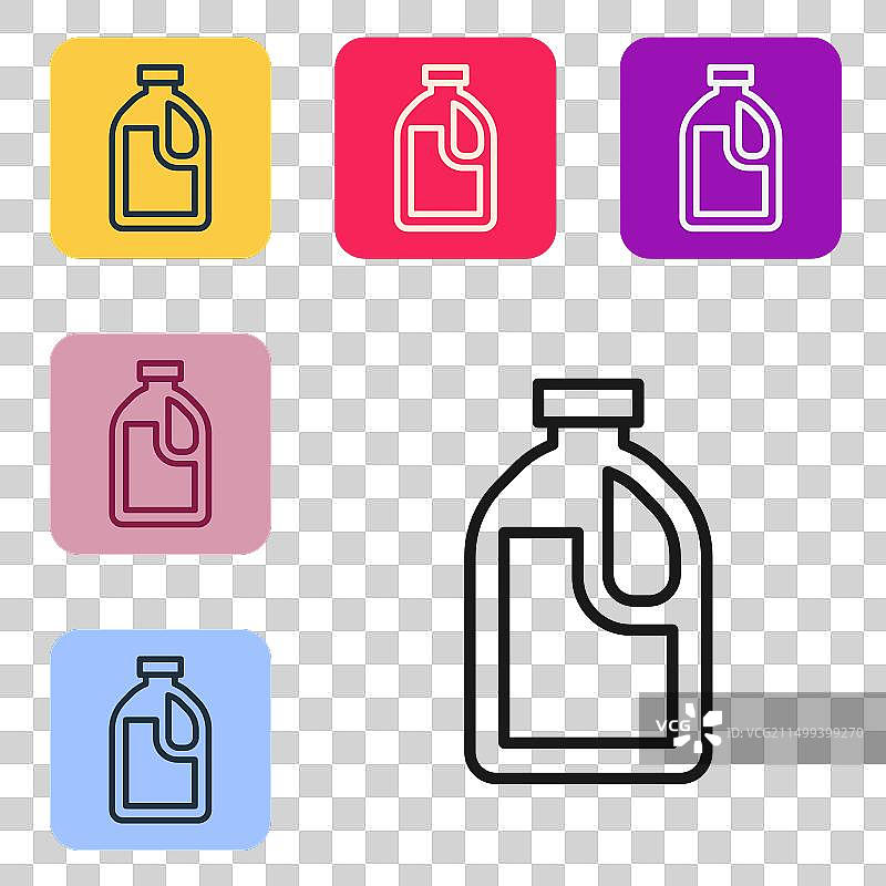 洗衣液塑料瓶黑色线条图标图片素材