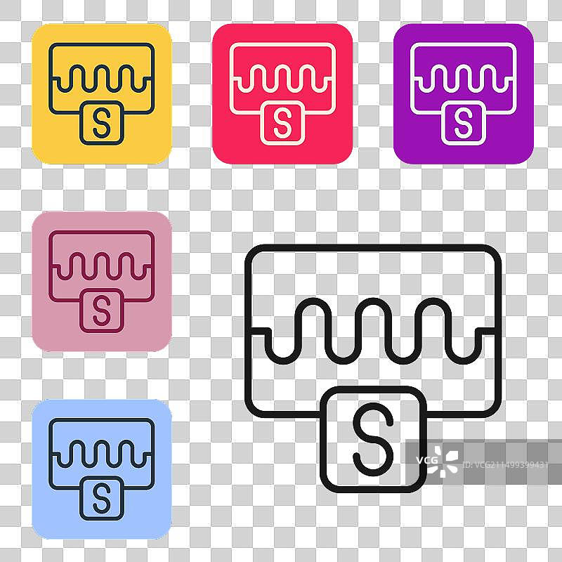 音乐均衡器黑色线条波浪图标图片素材