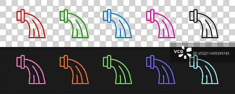 水瓶座星座标志线条组合图片素材