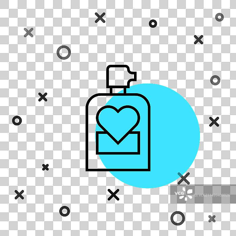 白色背景上的黑色线条香水图标图片素材