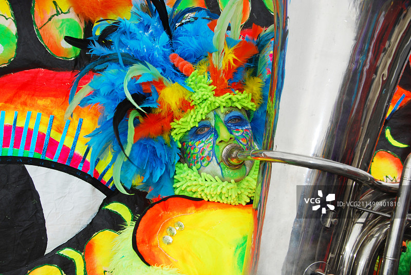 马斯特里赫特狂欢节游行音乐家特写图片素材