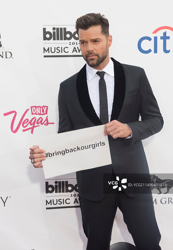 音乐家瑞奇·马丁出席在拉斯维加斯举行的2014年公告牌音乐奖图片素材