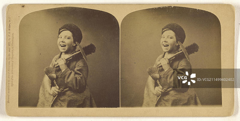 街头音乐家；富兰克林·G·韦勒，美国人，1833-1877年，1871年；蛋白银版照片图片素材