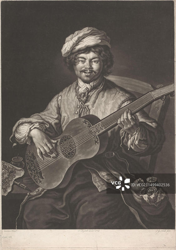 音乐家，约翰·洛伦茨·海德创作，1702–1750年图片素材