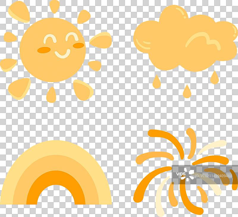 可爱天气气象卡通手绘免抠元素图片素材