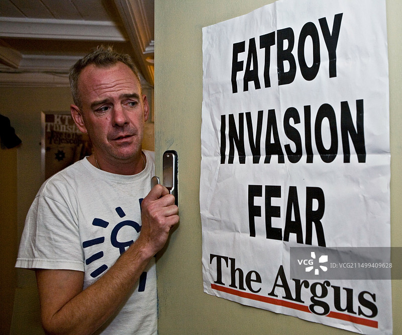 Fatboy Slim在2008年9月27日布莱顿海滩Big Beach Boutique的后台图片素材