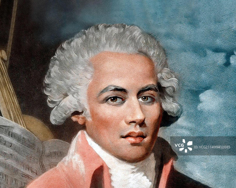 圣乔治骑士：法国小提琴家兼作曲家约瑟夫·博洛涅（圣乔治骑士）肖像，马瑟·布朗绘于1789年图片素材