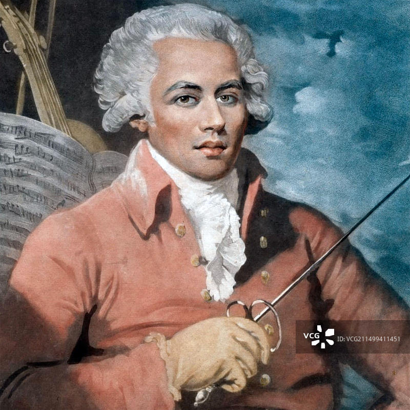 法国小提琴家兼作曲家：圣乔治骑士 (1745-1799)图片素材