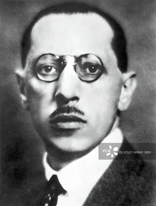 伊戈尔·斯特拉文斯基（1882-1971）：俄国作曲家、钢琴家和指挥家，约1905年图片素材