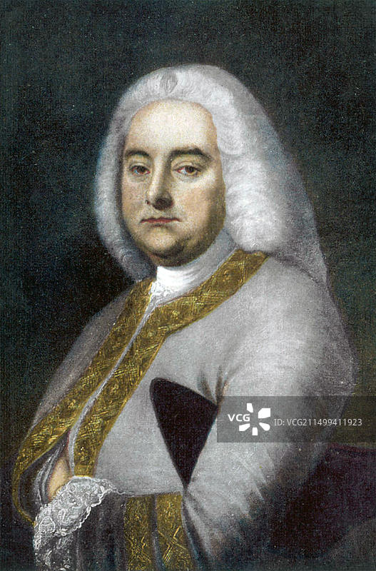 格奥尔格·弗里德里希·亨德尔（1685-1759）：德国巴洛克作曲家，后为英国籍图片素材