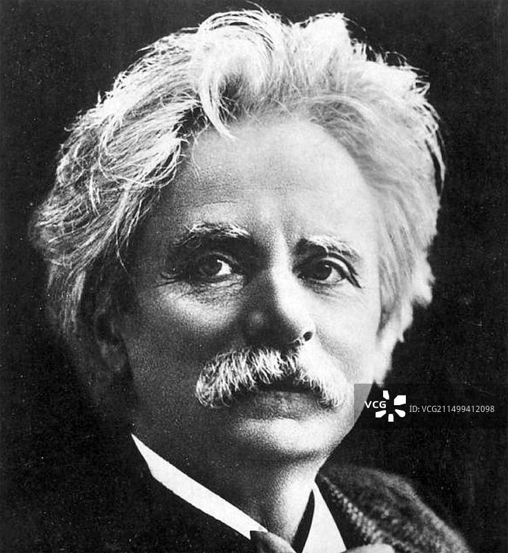 埃德瓦尔·格里格（1843-1907）：挪威作曲家，约1890年图片素材