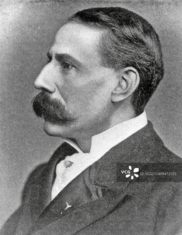 爱德华·埃尔加（1857-1934）：1890年左右的英国作曲家图片素材