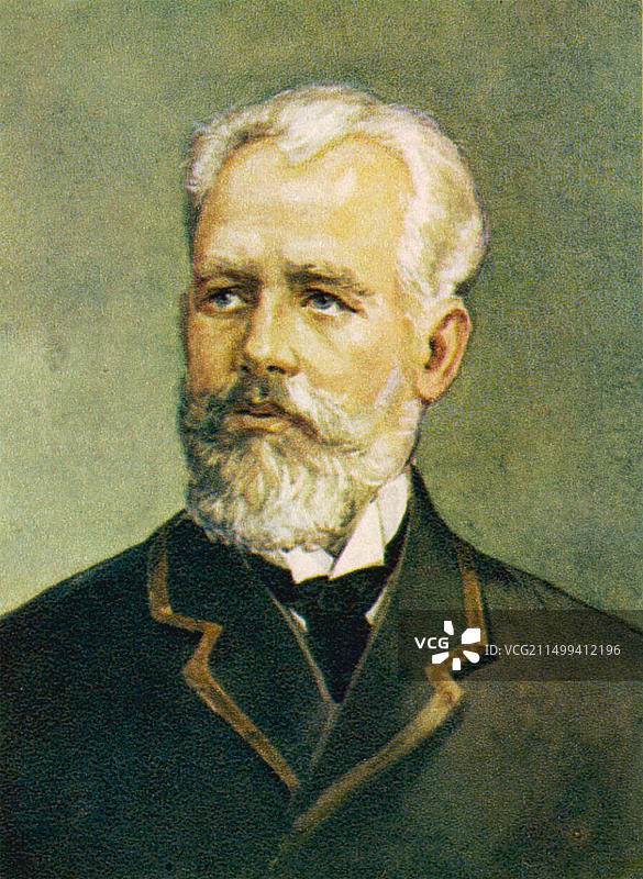 彼得·伊里奇·柴可夫斯基（1840-1893）：俄国浪漫主义作曲家，约1888年图片素材